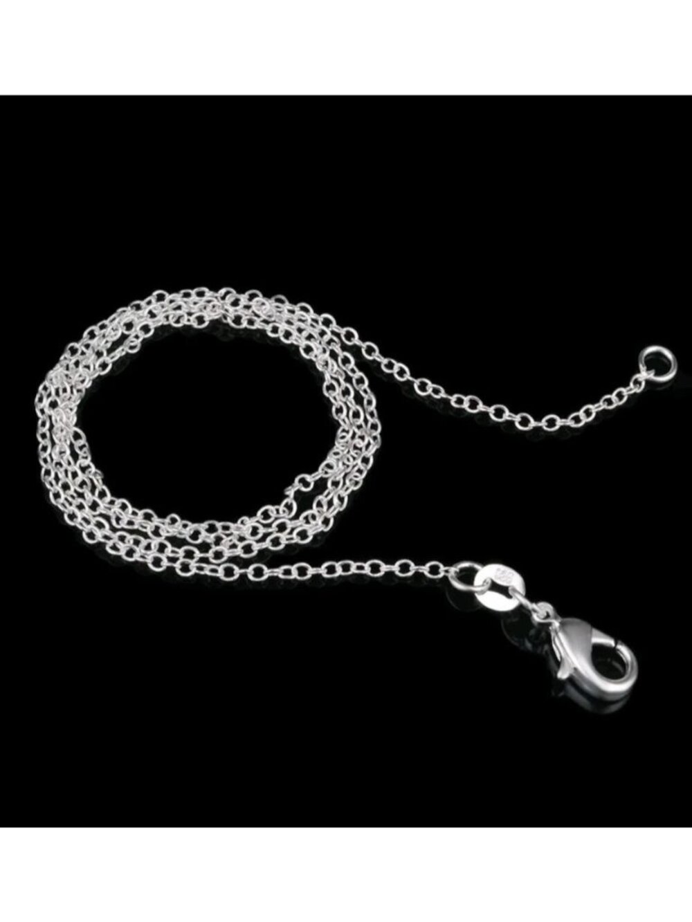 925 Sterling Silver 1mm Rolo Chain Necklace 22" Minimalist Jewelry Layering